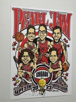 Pearl Jam Poster Print AP United Center Chicago 9/5/23 N1 Ames SIGNED & #d X/155