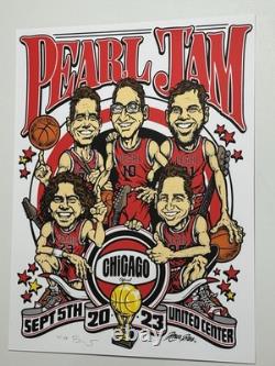 Pearl Jam Poster Print AP United Center Chicago 9/5/23 N1 Ames SIGNED & #d X/155