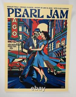 Pearl Jam Poster Print Wrigley Field Chicago 2024 AP Variant #d X/300 Silkscreen