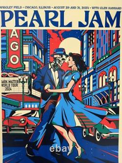 Pearl Jam Poster Print Wrigley Field Chicago 2024 AP Variant #d X/300 Silkscreen