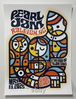 Pearl Jam Poster Raleigh Lenovo Center 5/13/25 Official AP Silkscreen S/N X/69