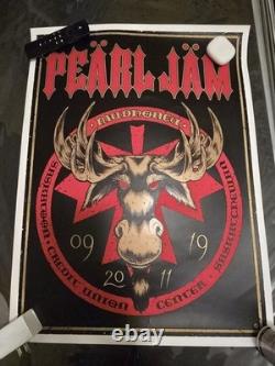 Pearl Jam Poster Saskatoon Saskatchewan 9/19/11. S/N 24/100 by Sean Cliver
