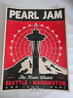 Pearl Jam Poster Seattle 2021 Streaming Home Shows Poster Wood Print Limited