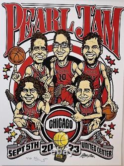 Pearl Jam Poster Set (2) Chicago 2023 Ames SIGNED AP X/155 Matching #'s Official