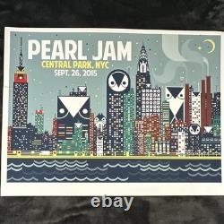 Pearl Jam Poster from Central Park NYC September 26 2015 New York, NY