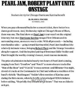 Pearl Jam / Robert Plant 2005 Tour House Of Blues Poster! Chicago Concert