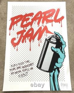Pearl Jam SEATTLE POSTER 2013 DFACE 12/6/2013 KEY ARENA original Silkscreen