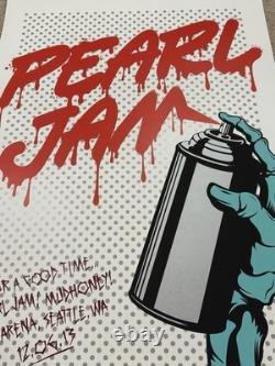 Pearl Jam SEATTLE POSTER 2013 DFACE 12/6/2013 KEY ARENA original Silkscreen