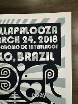 Pearl Jam Sao Paulo Don Pendleton Signed A/P of 100 Poster March 24, 2018