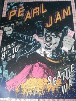 Pearl Jam Seattle 2018 Concert Poster Mint Condition Rare Official Poster