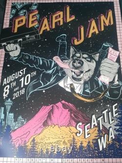 Pearl Jam Seattle 2018 Concert Poster Mint Condition Rare Official Poster
