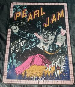 Pearl Jam Seattle 2018 Concert Poster Mint Condition Rare Official Poster