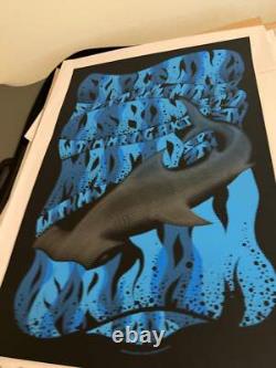 Pearl Jam Shark Poster Spain Portugal Madrid Lisbon 2006 Klausen SIGNED SN