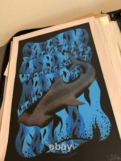 Pearl Jam Shark Poster Spain Portugal Madrid Lisbon 2006 Klausen SIGNED SN