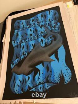 Pearl Jam Shark Poster Spain Portugal Madrid Lisbon 2006 Klausen SIGNED SN
