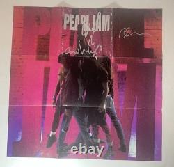 Pearl Jam Signed Ten CD Cover Poster 15x15 Eddie Vedder McCready Krusen x3
