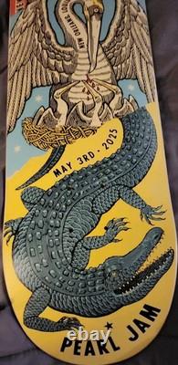 Pearl Jam Skate Deck Skateboard New Orleans LA Jazz & Heritage Festival 5.3.25