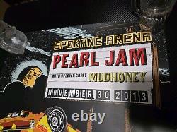 Pearl Jam Spokane WA 2013 Screenprint Poster Faile NM VERY Cool Thick RARE