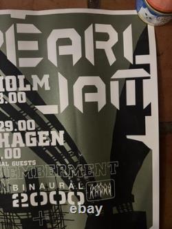 Pearl Jam Stockholm Oslo Copenhagen 2000 Original Silk Screen Poster Ames Bros