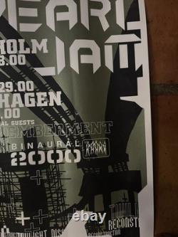 Pearl Jam Stockholm Oslo Copenhagen 2000 Original Silk Screen Poster Ames Bros