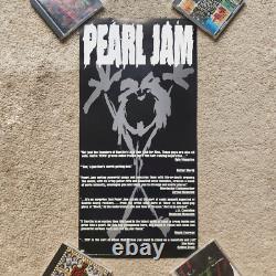 Pearl Jam Ten 2 Sided 1991 promo poster Rare Original promotional Rock PJ Vedder