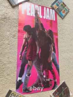 Pearl Jam Ten 2 Sided 1991 promo poster Rare Original promotional Rock PJ Vedder