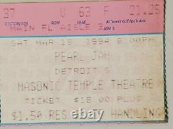 Pearl Jam-Tickets Contest PosterRARE1994 Detroit Free Press-Stub-News Clipping