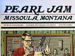 Pearl Jam Very Rare Ap Autographed Concert Poster Missoula 2023 #261/275