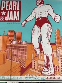 Pearl Jam Virginia Beach 2000 Concert Poster Ames Brothers Framed