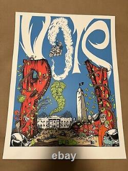 Pearl Jam Vote Election Poster Jeff Ament Eddie Vedder Rock Gig Art RARE Ames