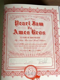 Pearl Jam Vs Ames Bros Orange Poster Book Limited Edition serial # 1113/2600