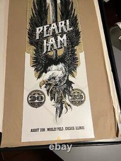 Pearl Jam Wrigley Field 2016 Chicago Poster by Ken Taylor 8/20/16 SIGNED AP