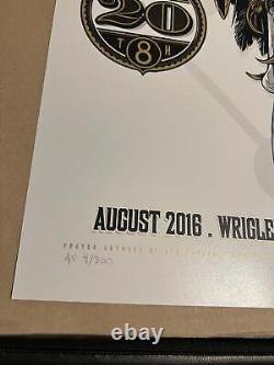 Pearl Jam Wrigley Field 2016 Chicago Poster by Ken Taylor 8/20/16 SIGNED AP