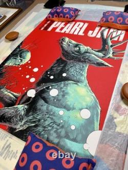 Pearl Jam Wrigley Field 2024 Poster Luke Preece Sold Out SE MINT