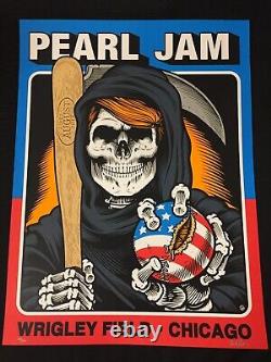 Pearl Jam Wrigley Field Artist Edition 2016 Sean Cliver Poster Signed # 34/300