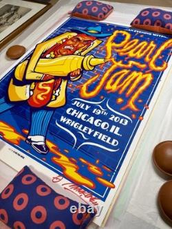 Pearl Jam Wrigley Field Chicago 2013 Poster Munk One AP/100 Signed Numbered