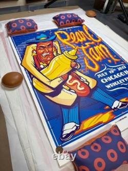 Pearl Jam Wrigley Field Chicago 2013 Poster Munk One AP/100 Signed Numbered