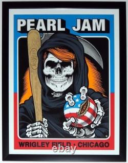 Pearl Jam Wrigley Field Chicago Poster 2016 Cliver Professionally Framed