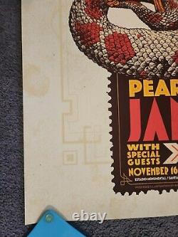 Pearl Jam & X 2011 Poster Santiago Chili Angry Blue