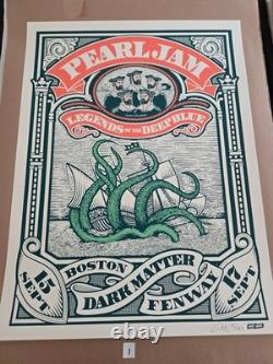 Pearl Jam poster Boston AMES 9/15+17/24 Artist's Edition S/N xx/180