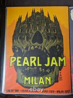 Pearl Jam poster Milan Italy Screen Print Francesco Francavilla 06/22/18