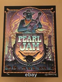 Pearl Jam poster Oklahoma'22 AE Munk One Mint Sperry Klausen Emek Phish Vedder