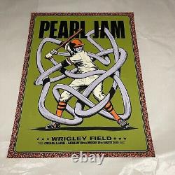 Pearl Jam poster Wrigley Field. Vedder PJ print Andrew Fairclough signed VARIANT