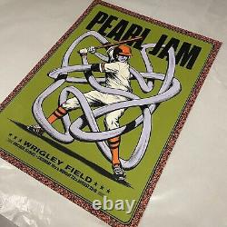 Pearl Jam poster Wrigley Field. Vedder PJ print Andrew Fairclough signed VARIANT