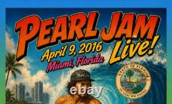 Pearl Jam's Miami, Florida April 9, 2016, American Airlines Arena print Poster