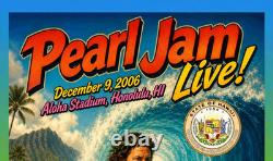 Pearl Jam super rear Hawaii, December 9, 2006, signature poster print