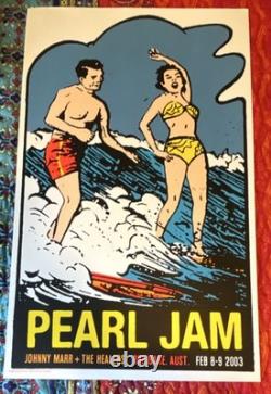 Pearl jam poster Brisbane Australia concert Feb 8-9 2003 Johnny Marr Rock & Pop