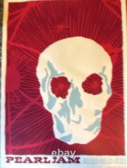 Pearl jam poster skull artwork red white blue Rock & Pop music collectible