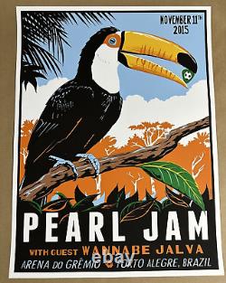 RARE 2015 Pearl Jam 11/11 Porto Alegre Screen Print Concert Poster Steve Thomas
