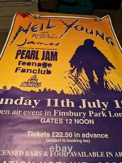 RARE 90's SUBWAY POSTER Neil Young Pearl Jam James Teenage Fanclub London HUGE